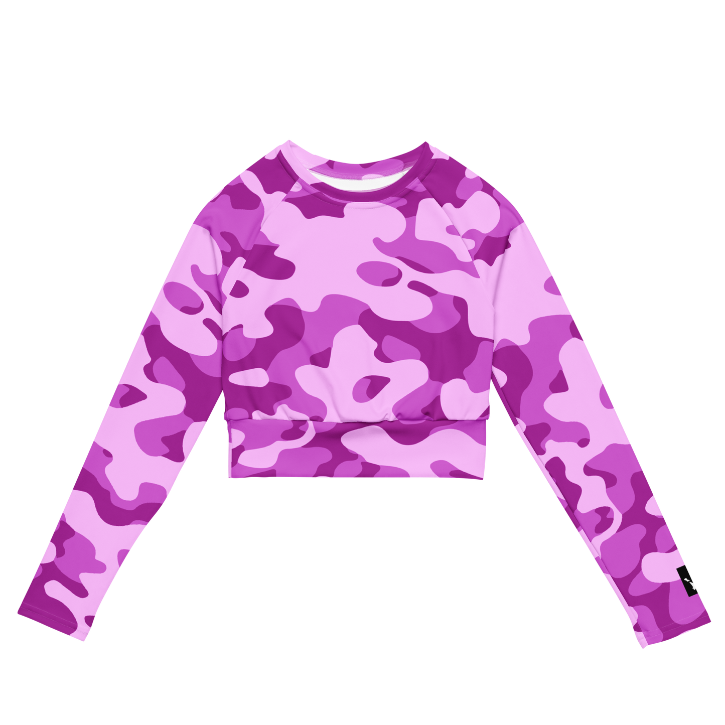 Langarm Crop-Top "Pink Camouflage"