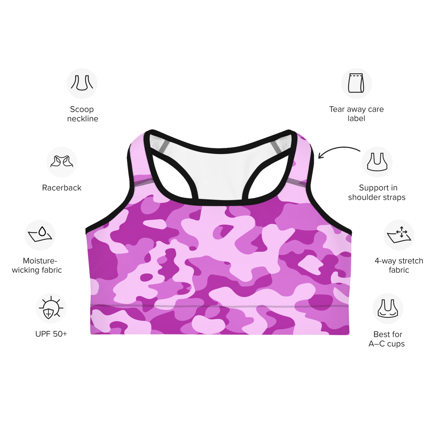 Sport-Bra "Pink Camouflage"