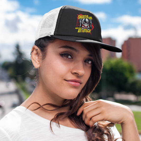 Trucker-Cap "Skater Girl with bad attitude"