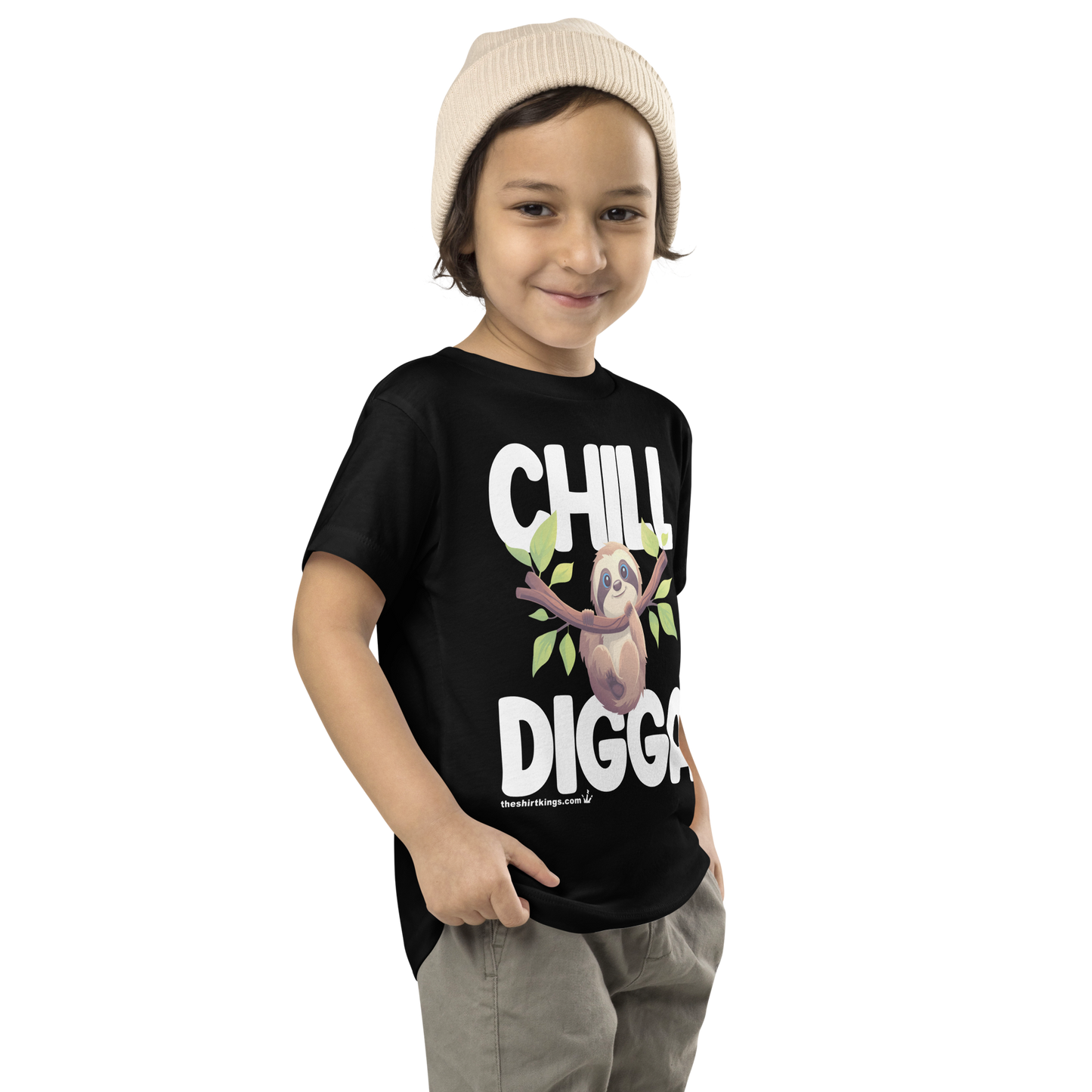 Kinder-T-Shirt "Faultier Chill Digga"